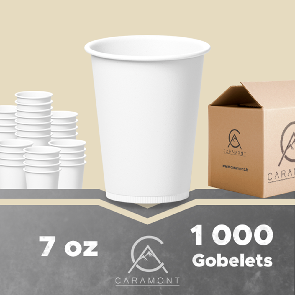 7 Oz, Gobelets en Carton ,Écologique et Jetables,Résistant à la Chaleur,pour la Boisson Froide et Chaude en Carton de Qualité,Ideal pour Café,Thé,Anniversaire,etc -200