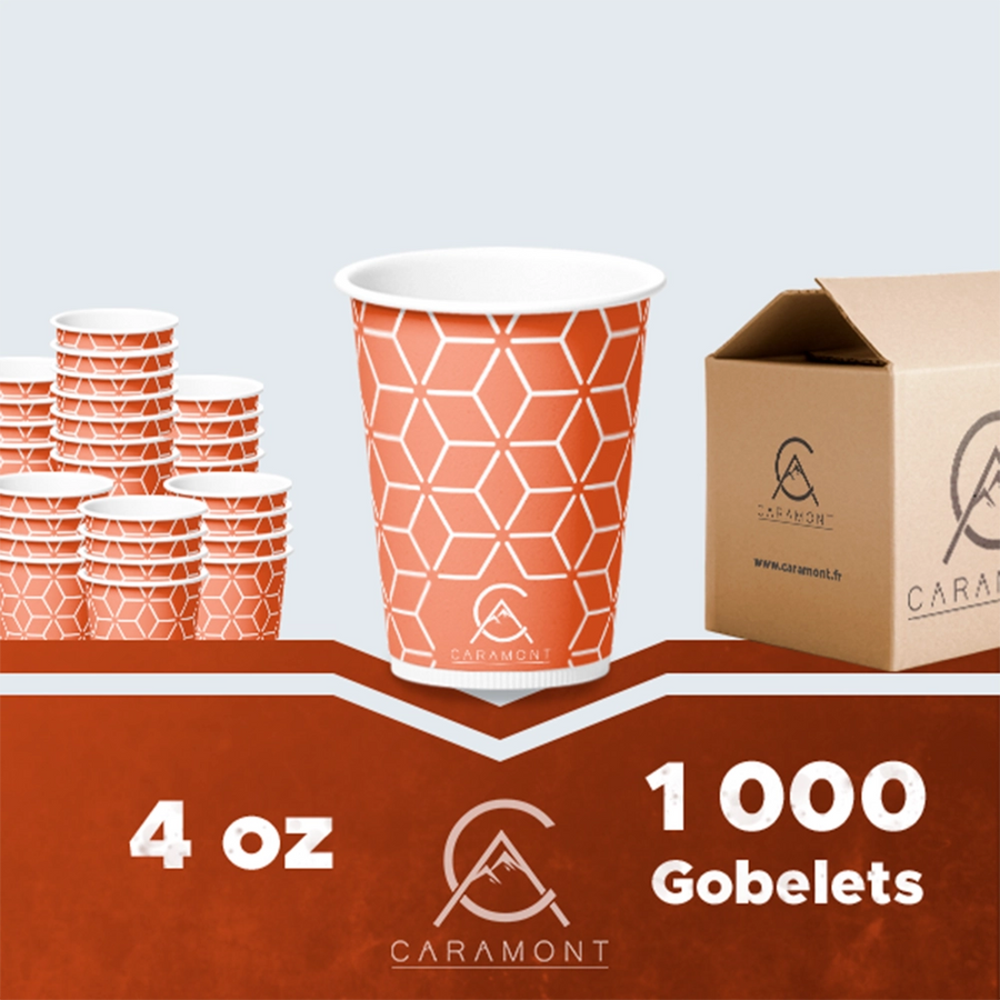 Caramont,4 Oz Espresso Gobelets en Carton avec Agitateurs en Bois,Écologique et Jetables,Résistant à la Chaleur,Carton de Qualité,Idéal pour Toutes Les Boissons Chaudes ; Café,Thé,Chocolat etc. -1000