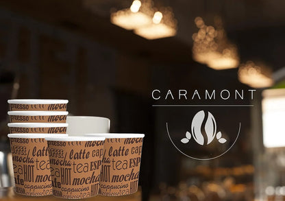 Caramont,4 Oz Espresso Gobelets en Carton avec Agitateurs en Bois,Écologique et Jetables,Résistant à la Chaleur,Carton de Qualité,Idéal pour Toutes Les Boissons Chaudes ; Café,Thé,Chocolat etc. -400