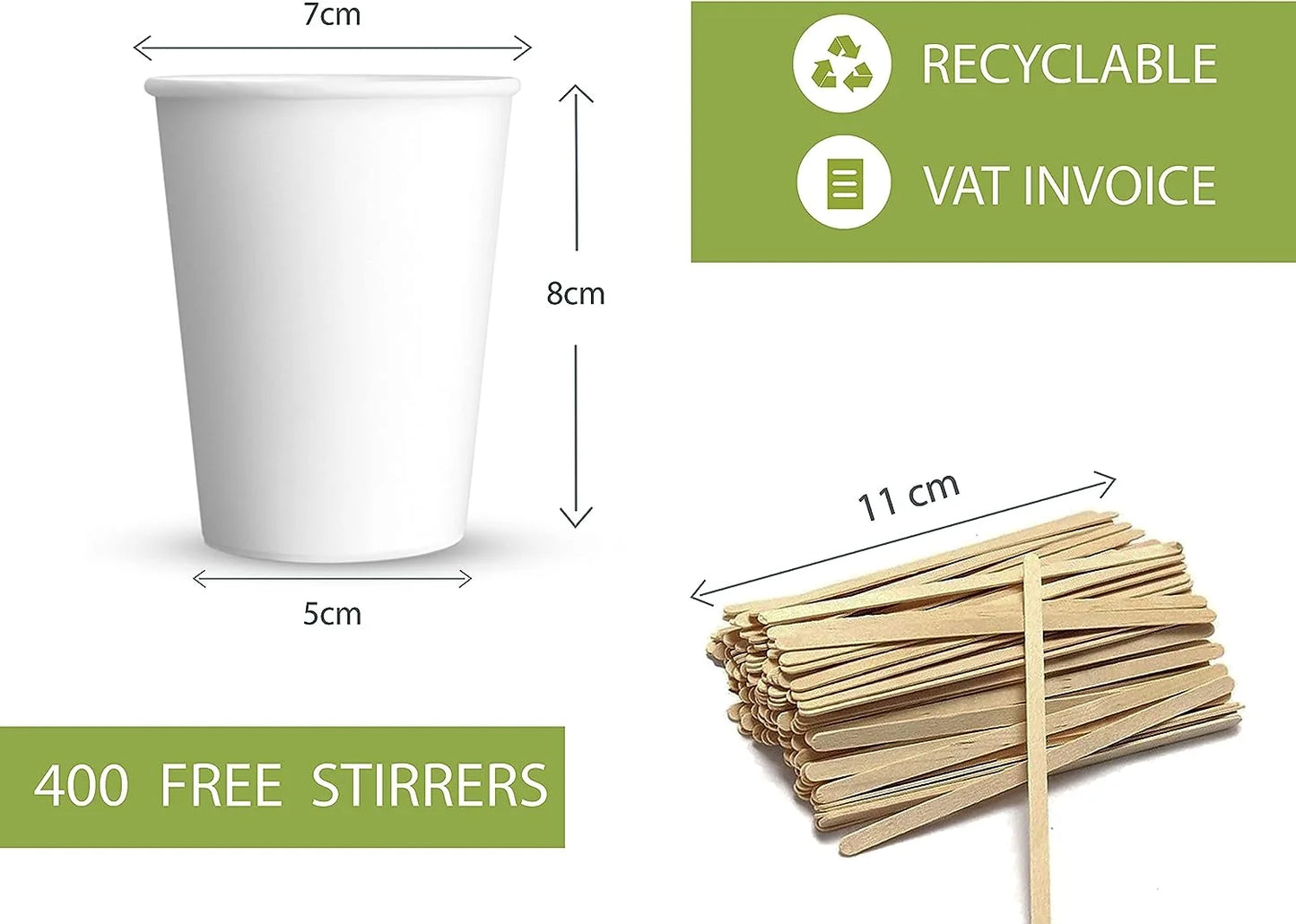 7 Oz, Gobelets en Carton ,Écologique et Jetables,Résistant à la Chaleur,pour la Boisson Froide et Chaude en Carton de Qualité,Ideal pour Café,Thé,Anniversaire,etc -200