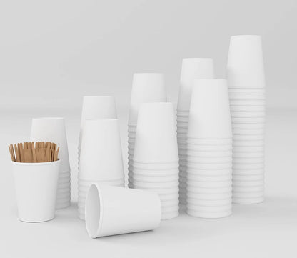 7 Oz, Gobelets en Carton ,Écologique et Jetables,Résistant à la Chaleur,pour la Boisson Froide et Chaude en Carton de Qualité,Ideal pour Café,Thé,Anniversaire,etc -200